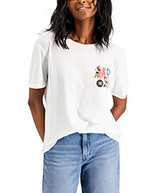 Juniors' Mickey & Minnie Front-Back Graphic T-Shirt