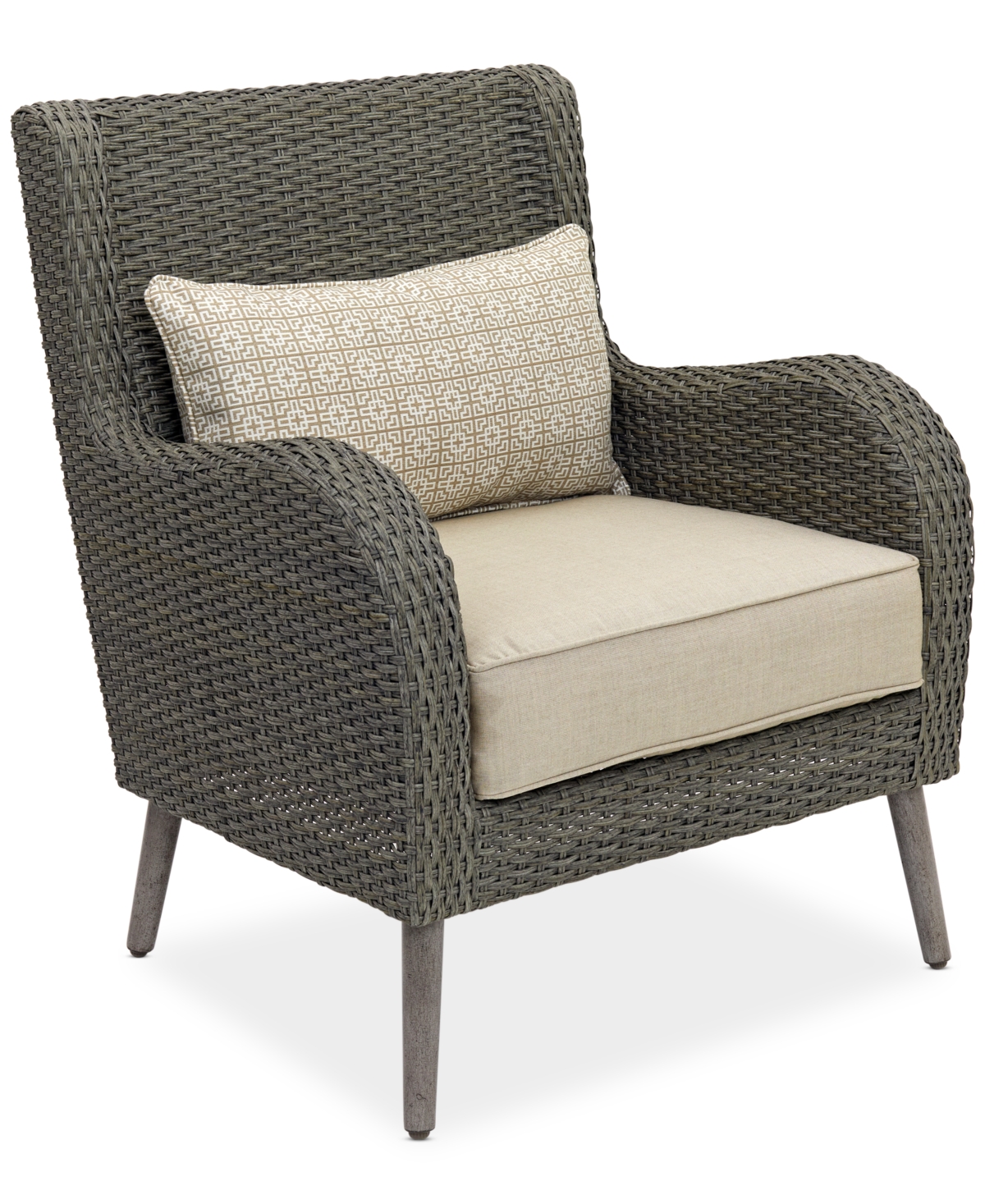 Agio Clarksville Outdoor Lounge Chair In Z Woven Sunblock Khaki