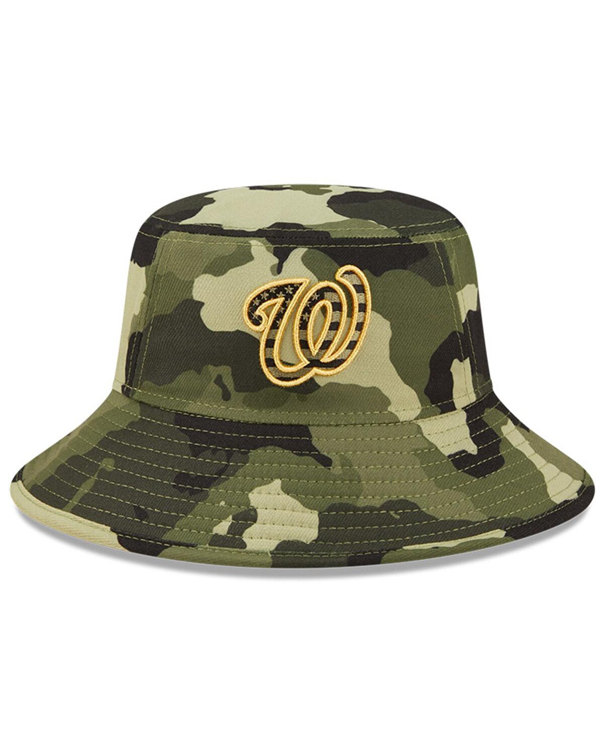 Shop New Era Men's  Camo Washington Nationals 2022 Armed Forces Day Bucket Hat
