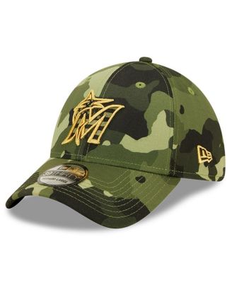 Men's Camo Miami Marlins 2022 Armed Forces Day 39Thirty Flex Hat