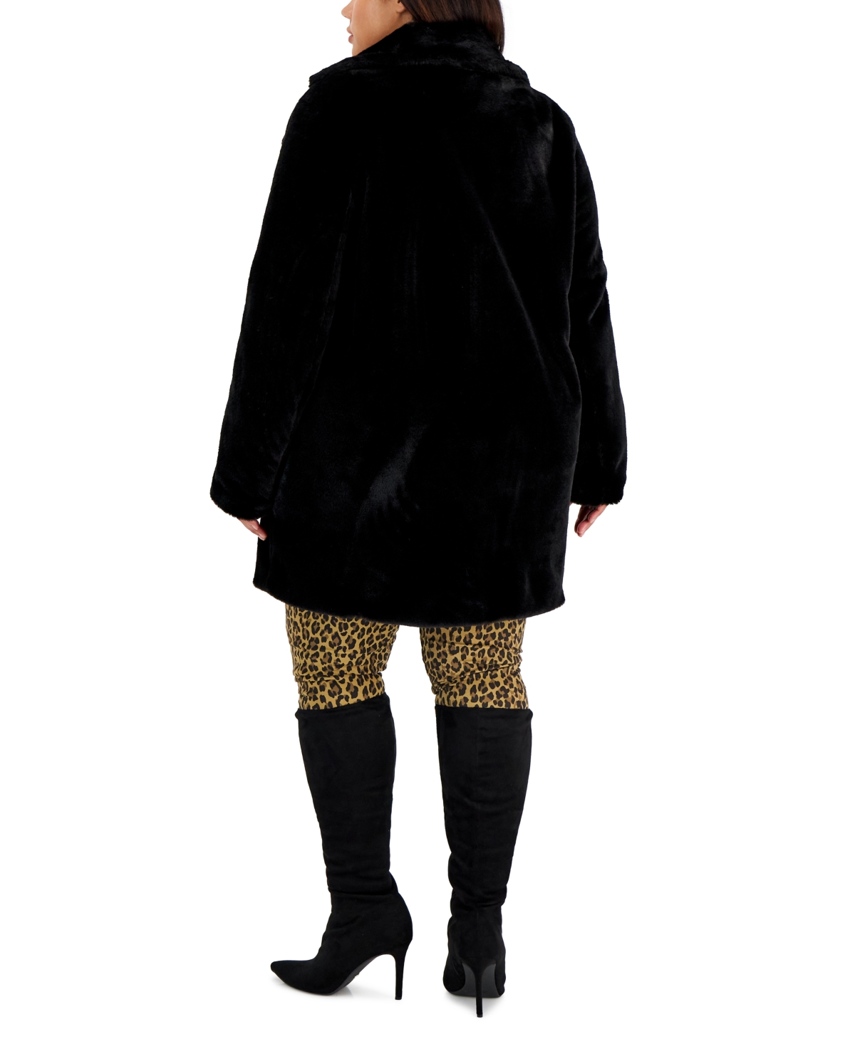 CoffeeShop Juniors Trendy Plus Size Faux-Fur Coat