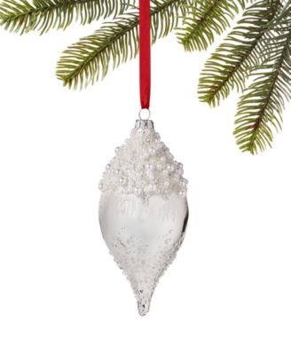 Holiday Lane - Crystal Elegance Blown Glass Embellished Drop Ornament