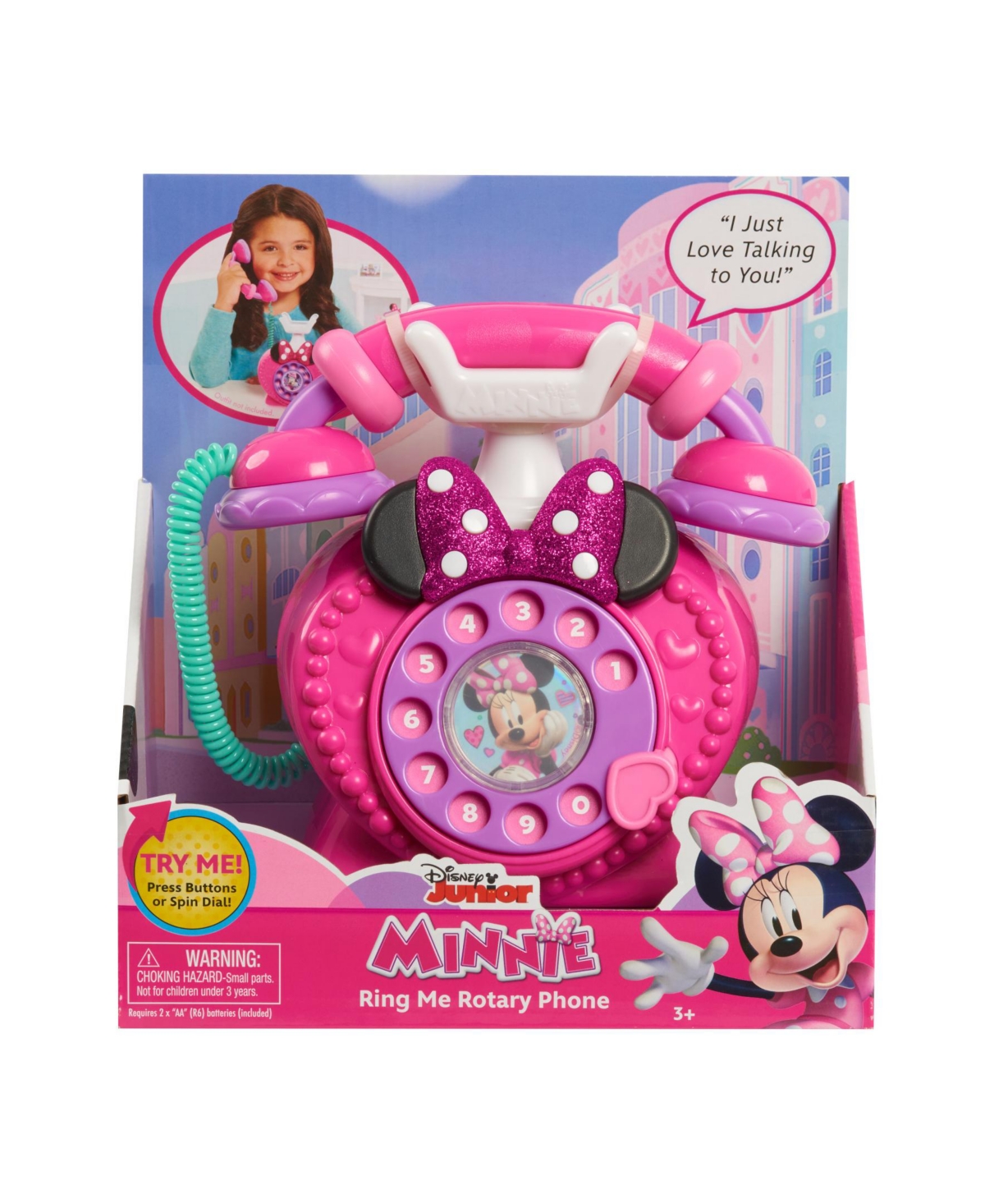 Disney Kids' Junior Minnie Mouse Ring Me Rotary Phone With Lights And Sounds In Multi
