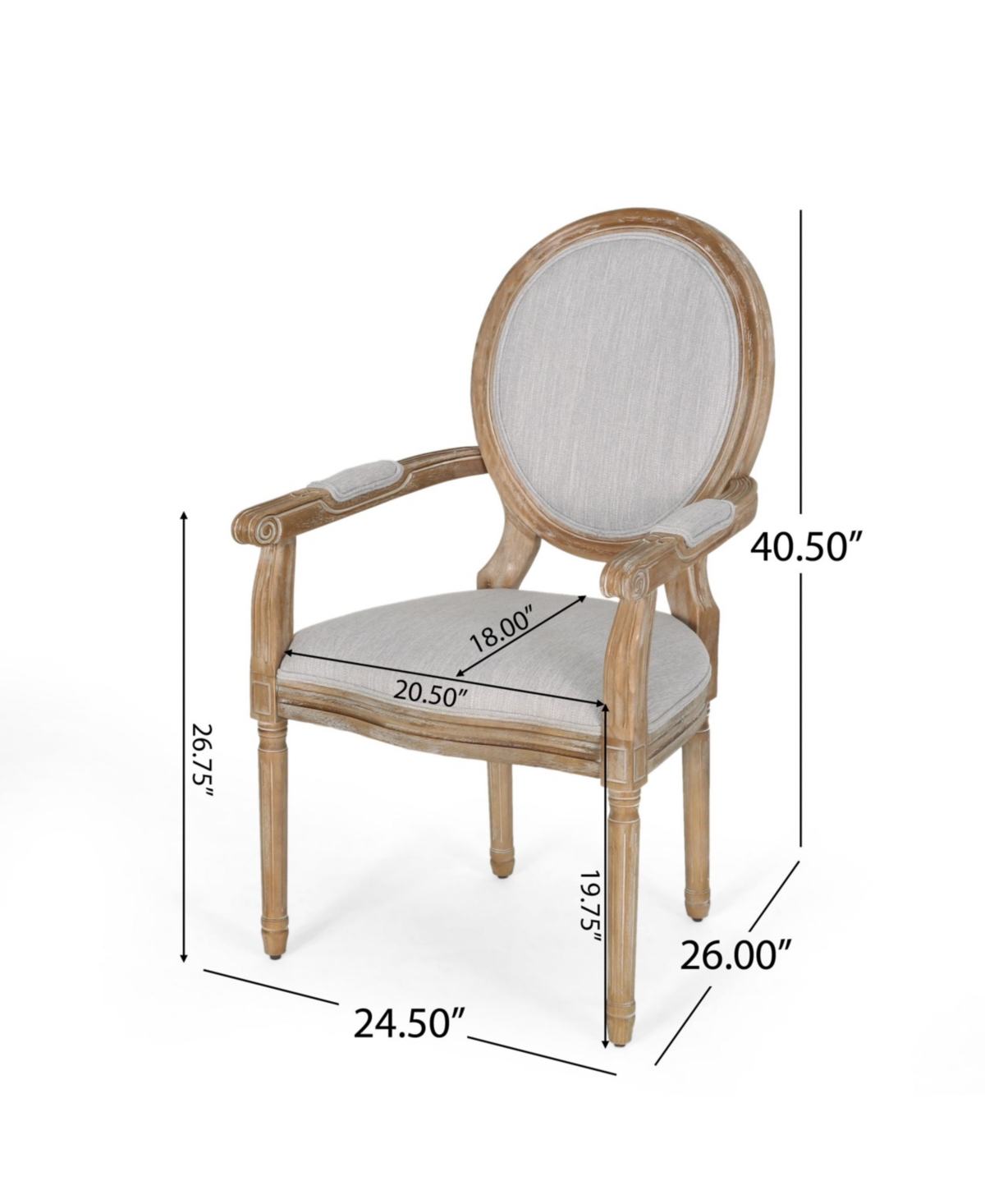 Noble House Judith French Country Wood Upholstered Dining Chair Set, 2 Piece In Light Gray