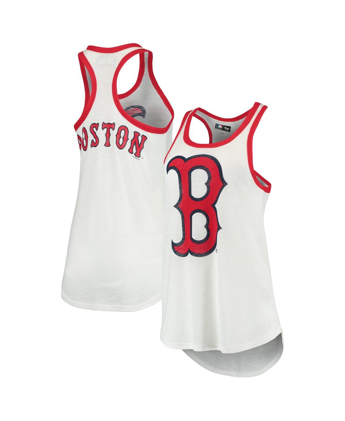 G-iii 4her By Carl Banks White Boston Red Sox Tater Racerback Tank Top