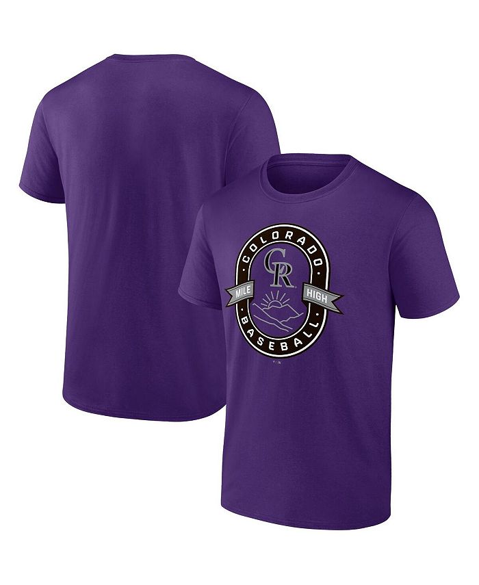 Men's Colorado Rockies Fanatics Branded Purple Official Logo T-Shirt