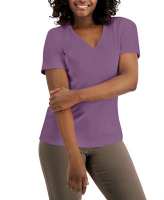 Karen Scott - Cotton V-Neck Top
