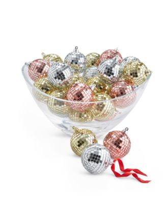 Holiday Lane - Cheer 30-Pc. Gold-, Silver-, and Rose Gold-Tone Set of Disco Balls with a Solid Finish