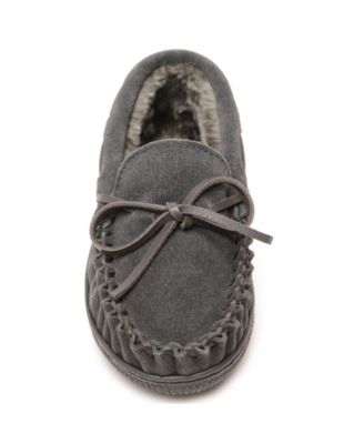 Little Boys Pile Lined Hardsole Moccasin Slippers