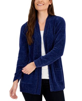 Karen Scott Women's Chenille Patch-Pocket Cardigan, Created for