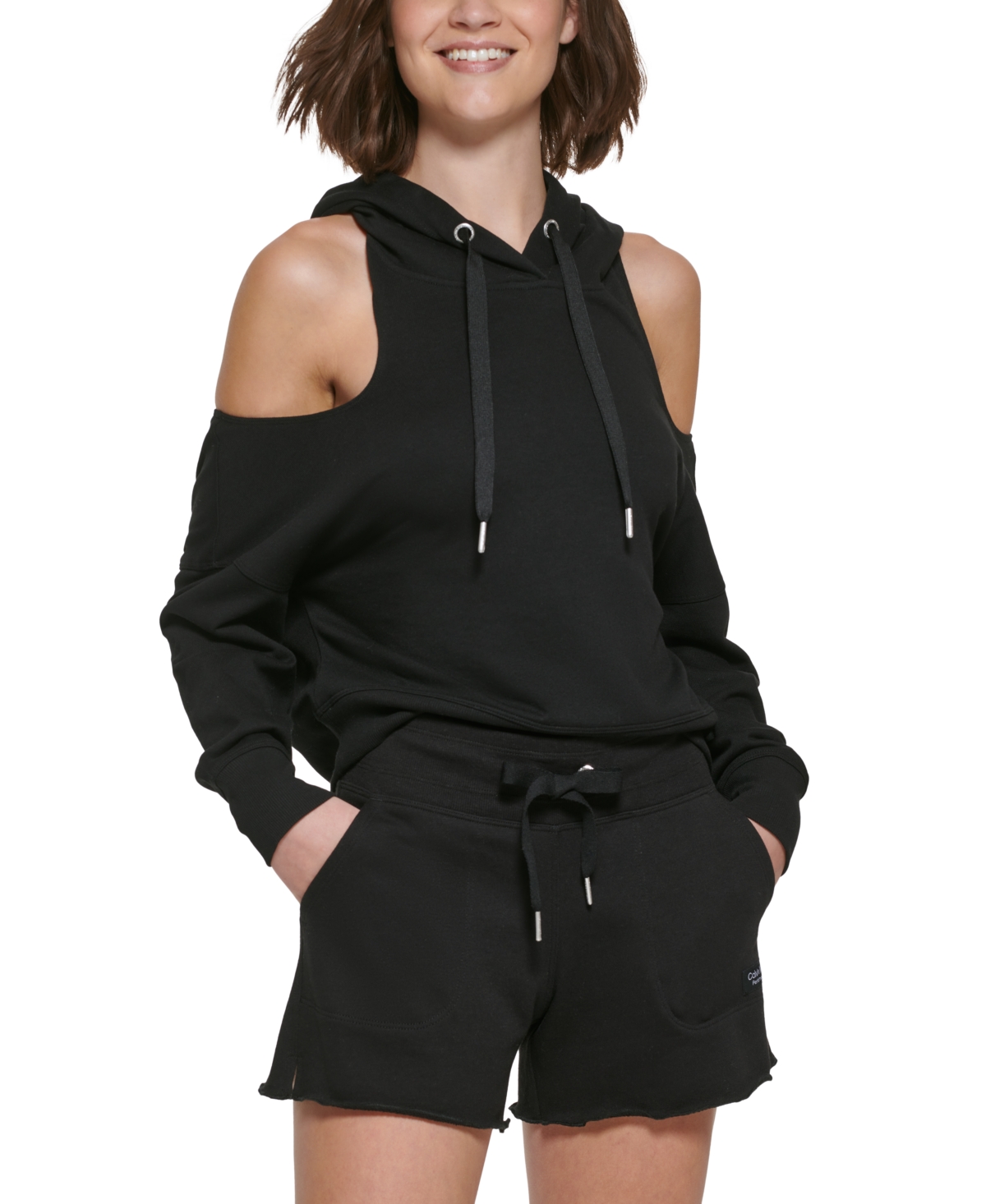 Cold shoulder hoodie sweatshirt hotsell