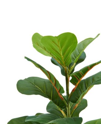 Artificial Plastic Fiddlehead Greenery in Ivory Pot, 20"