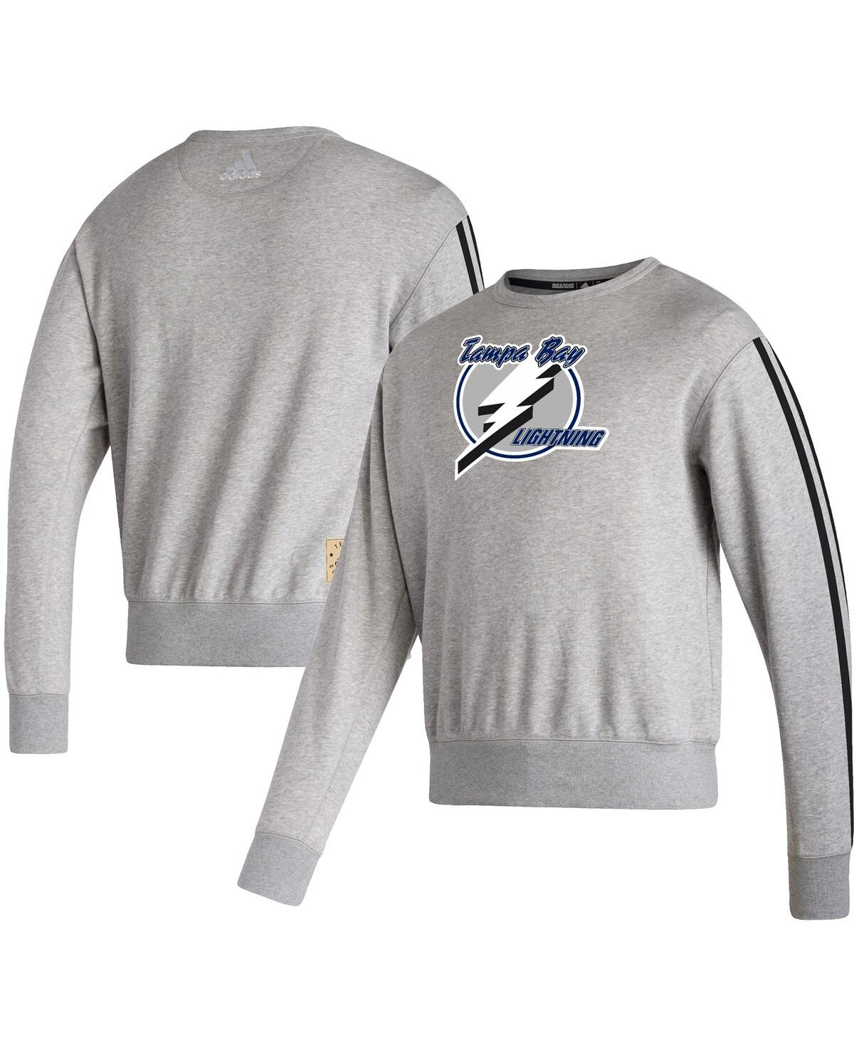 Men's adidasTampa Bay Lightning Team Classics Vintage-Like Pullover Sweatshirt - Heathered Gray