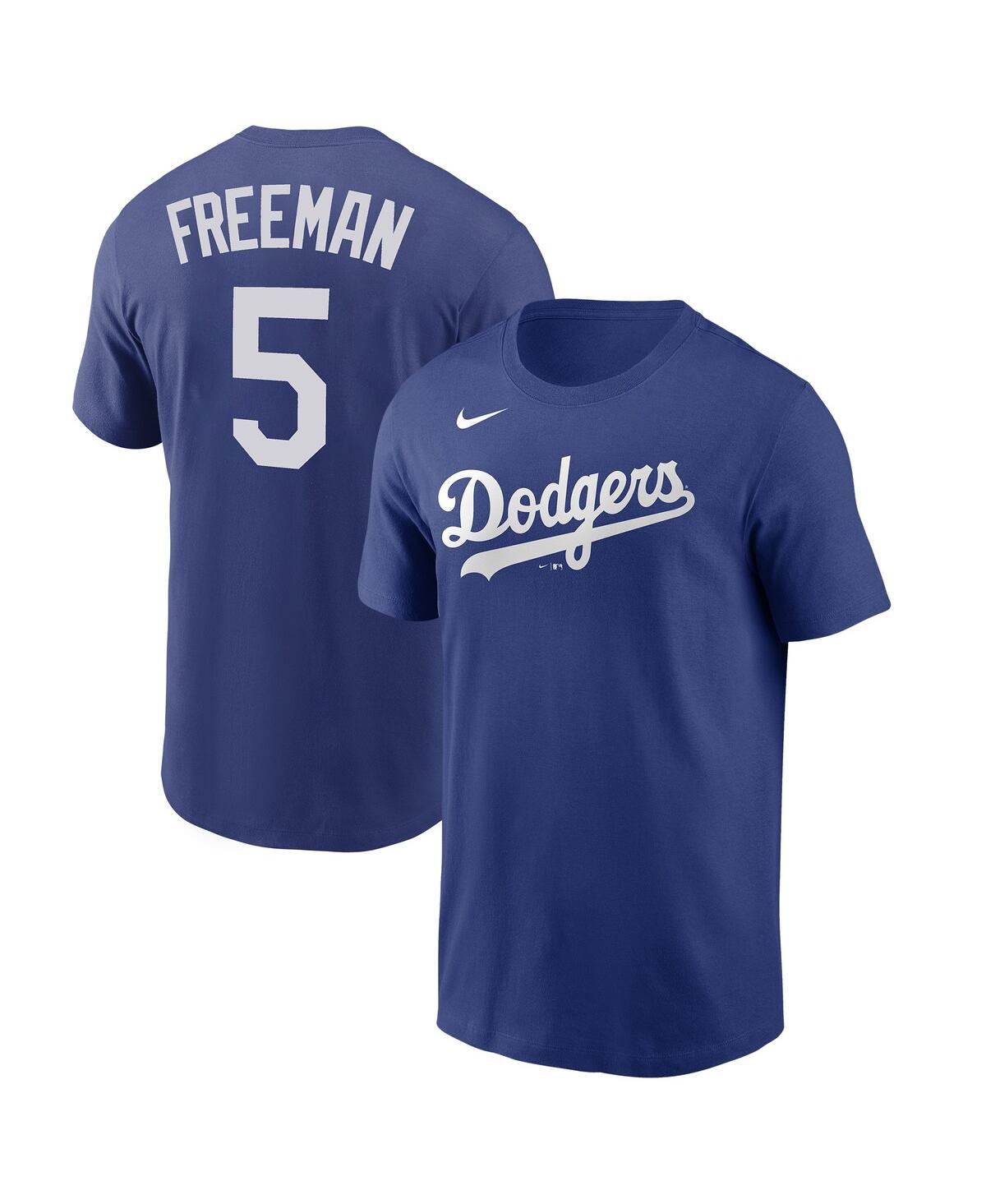 Shop Nike Men's  Freddie Freeman Royal Los Angeles Dodgers Player Name & Number T-shirt