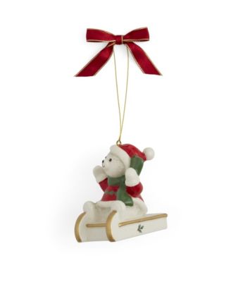 Teddy on a Sleigh Ornament
