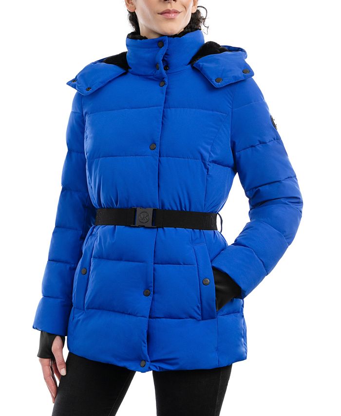 Michael Kors Women's Belted Hooded Puffer Coat & Reviews - Coats & Jackets  - Women - Macy's