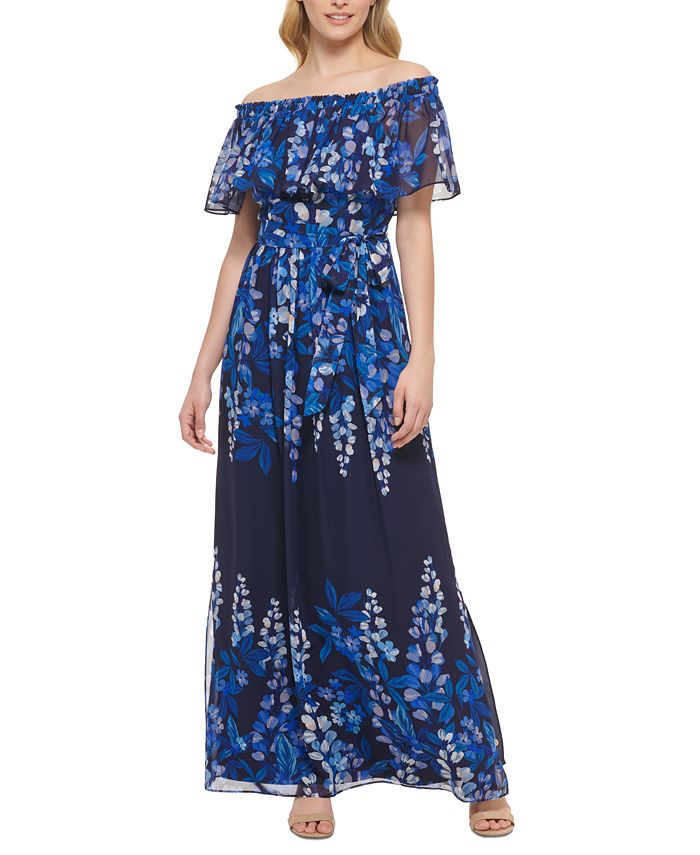Eliza j off the top shoulder floral maxi dress