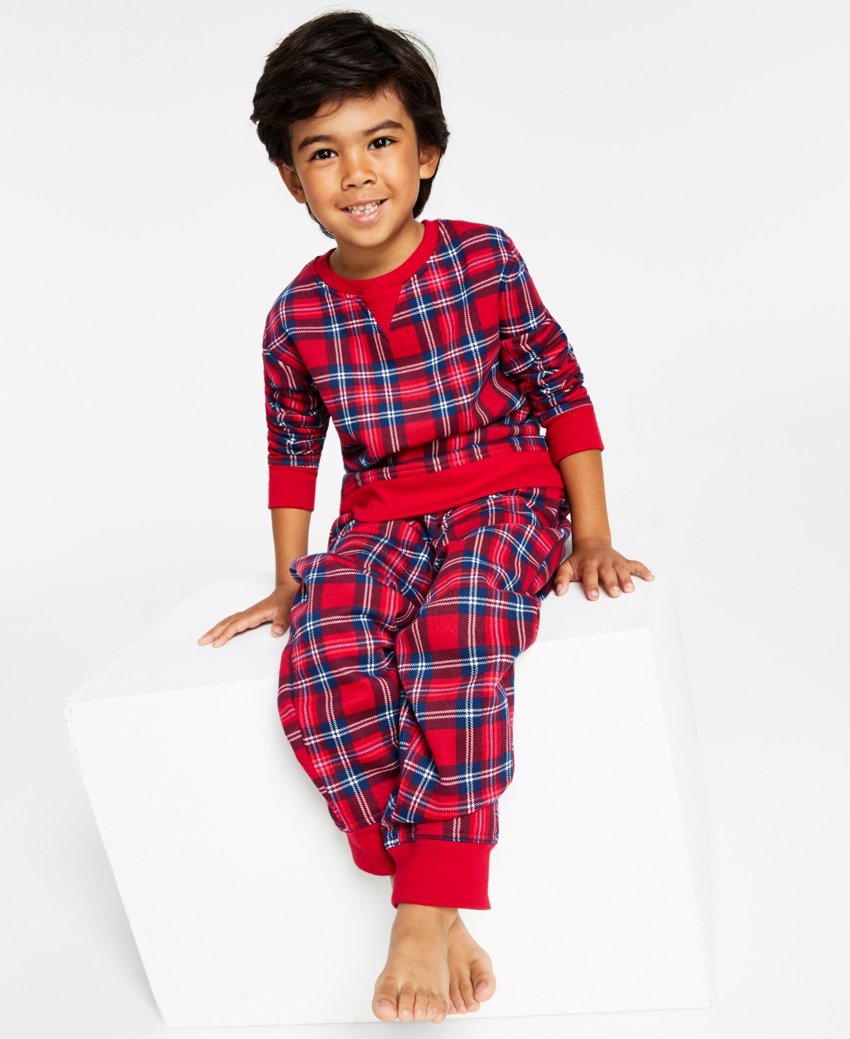 Charter Club Kids Plaid Matching Crewneck Top, Created for Macy's
