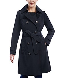 Women's Double-Breasted Hooded Trench Coat