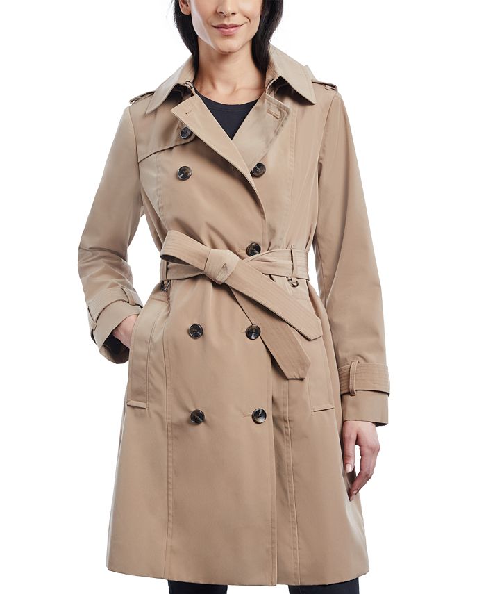 London Fog Women's Double-Breasted Hooded Trench Coat & Reviews - Coats ...