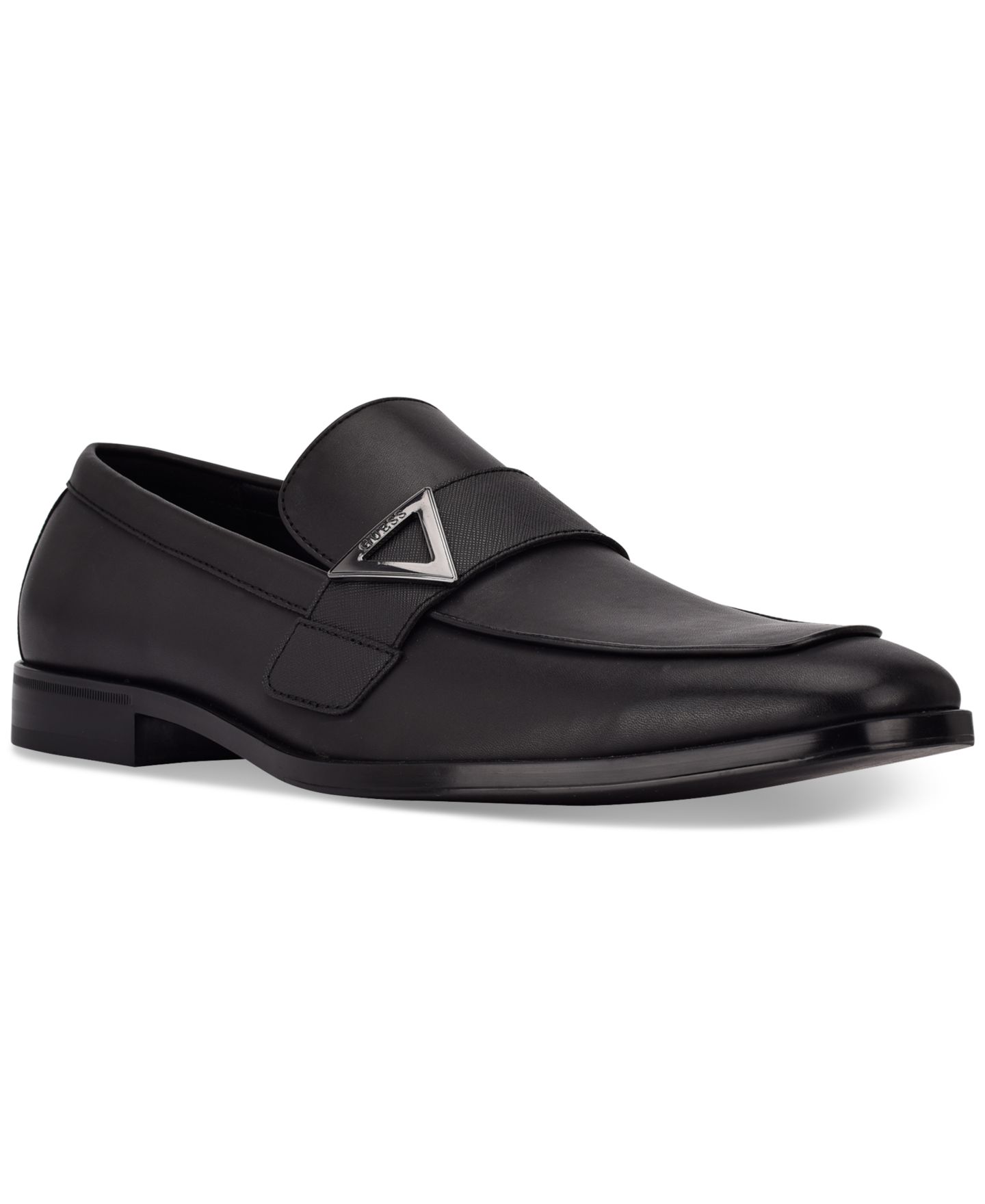 Мужские туфли GUESS Hamlin Faux-Leather Slip-On Dress Shoes, цвет: Чёрный — фото 1
