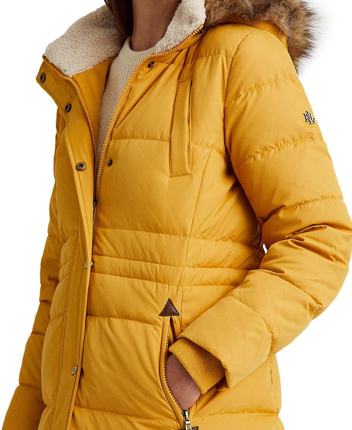 Lauren Ralph Lauren Women #39 s Faux Fur Trim Hooded Down Puffer Coat