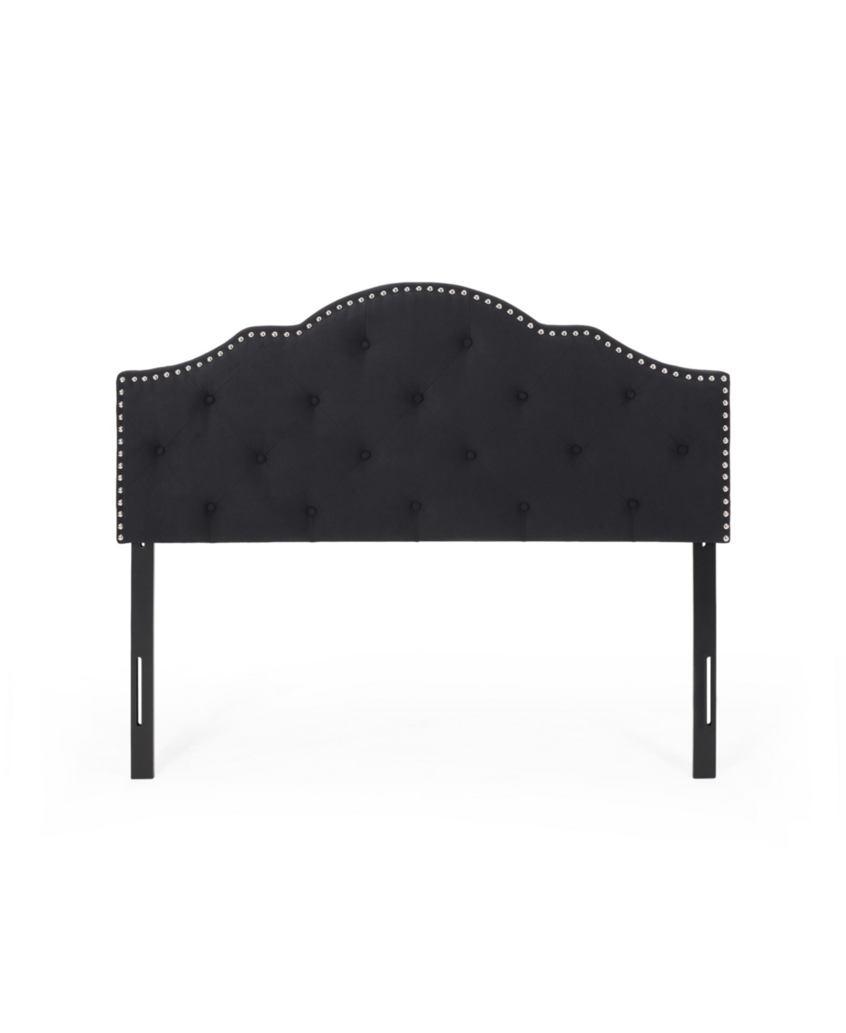 Noble House Cordeaux Contemporary Upholstered Headboard, Queen/full In Black