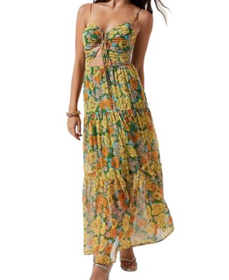 ASTR the Label Women s Brandy Floral Print Cutout Maxi Dress Macy s