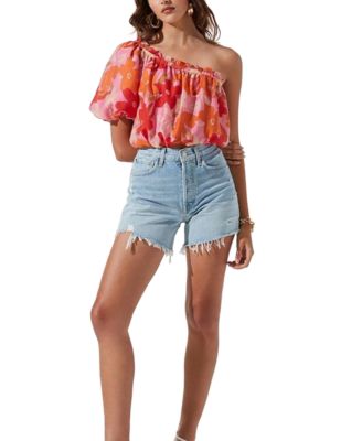 ASTR the Label - Women's Atlanta Floral-Print One-Shoulder Top