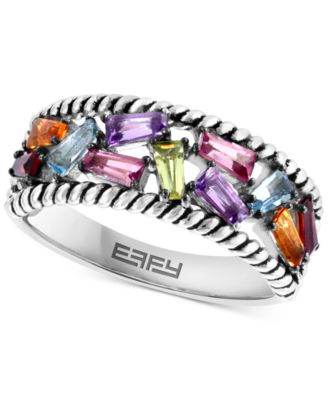 EFFY Collection - Multi-Gemstone Baguette Cluster Ring (1-3/8 ct. t.w.) in Sterling Silver