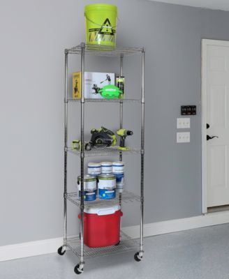 UltraDurable Commercial-Grade 5-Tier NSF-Certified Steel Wire Wheeled Shelving