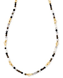 Gold-Tone Beaded 15-1/2" Adjustable Collar Necklace