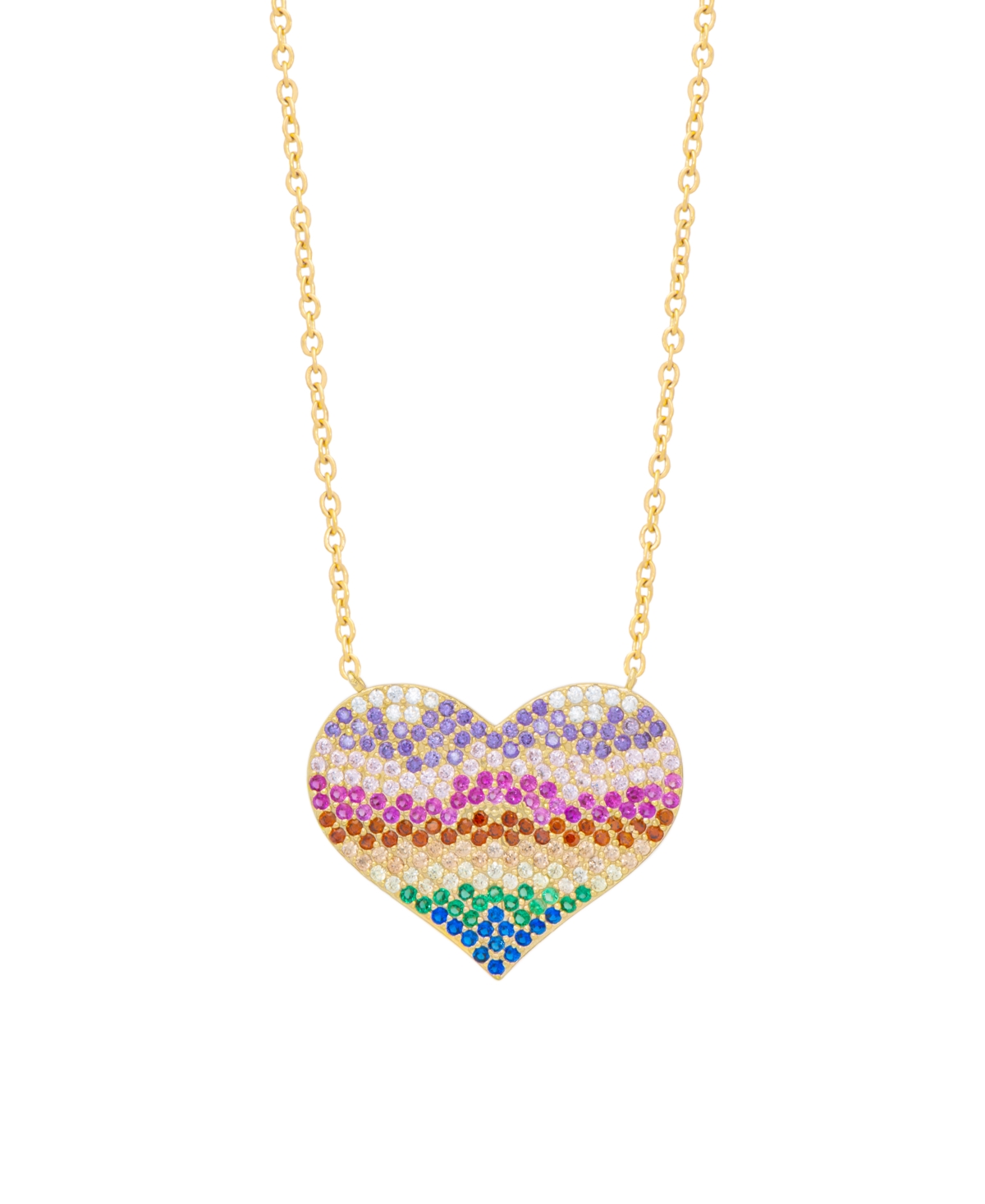 Macy's Women's Rainbow Pendant Necklace In Gold
