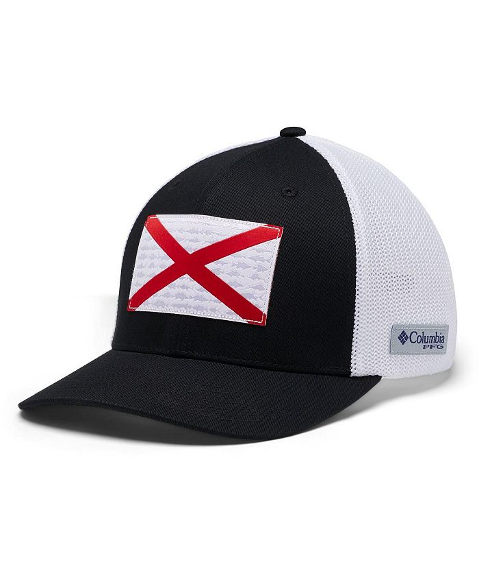 Columbia Men's PFG Black Fish Flag Pattern Mesh Flex Hat - Macy's