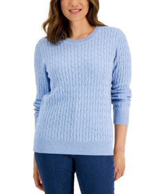 Karen Scott Petite Cable-Knit Sweater 