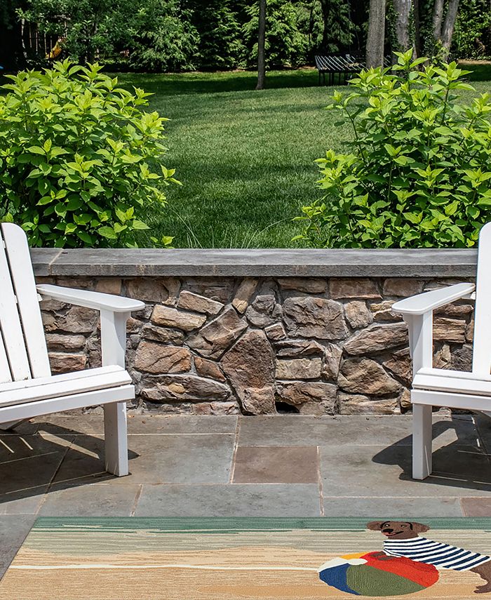 Liora Manne' Frontporch Coastal Dog 2' x 5' Runner Outdoor Area Rug