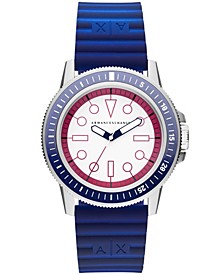 Men's Dive inspired in Blue Gradient with Silicone Strap Watch 42mm