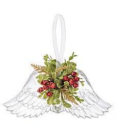 Kissing Krystals Mistletoe Angel Wings Ornament