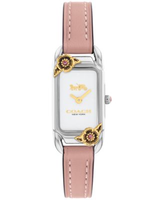 COACH Women's Cadie Blush Leather Strap Watch 17.5mmX28.5mm - Macy's