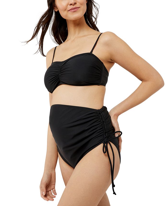 High Waist Over The Belly Maternity Swimwear Swim Skirt-Swim Brief Attached  Black M