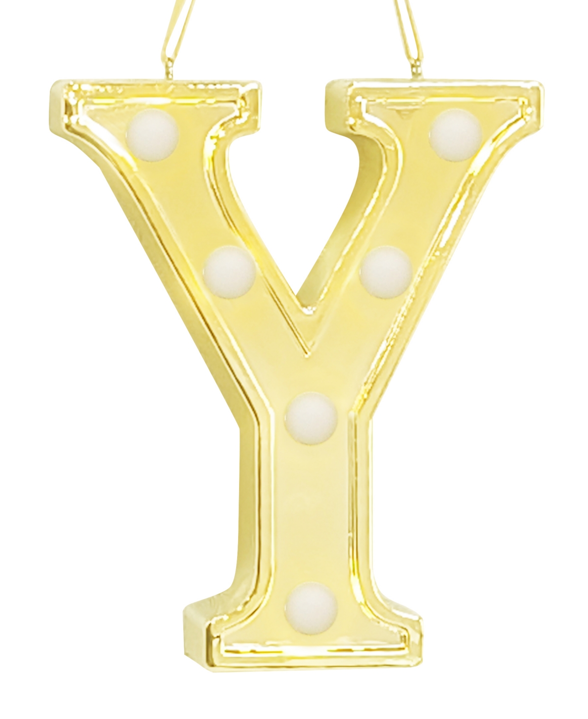 Ganz Led Light Up Marquee Initial Ornaments In Letter Y