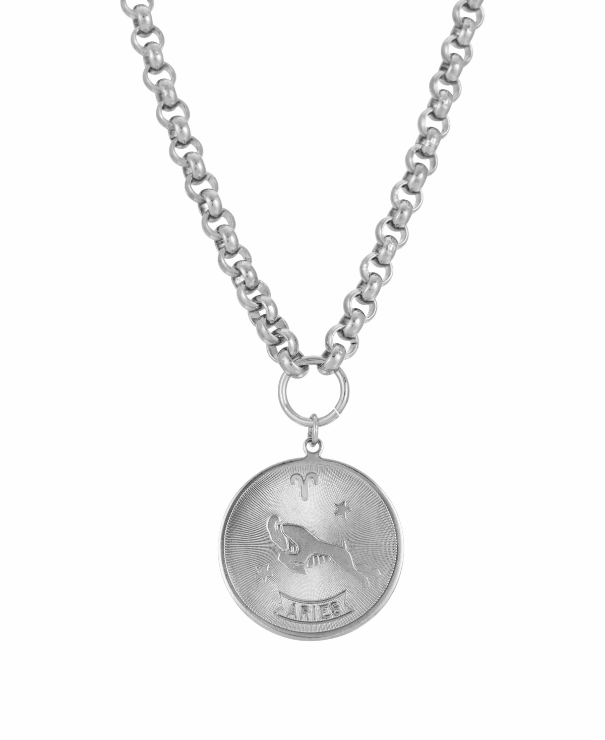 2028 Women's Round Aries Pendant Necklace In Silver-tone