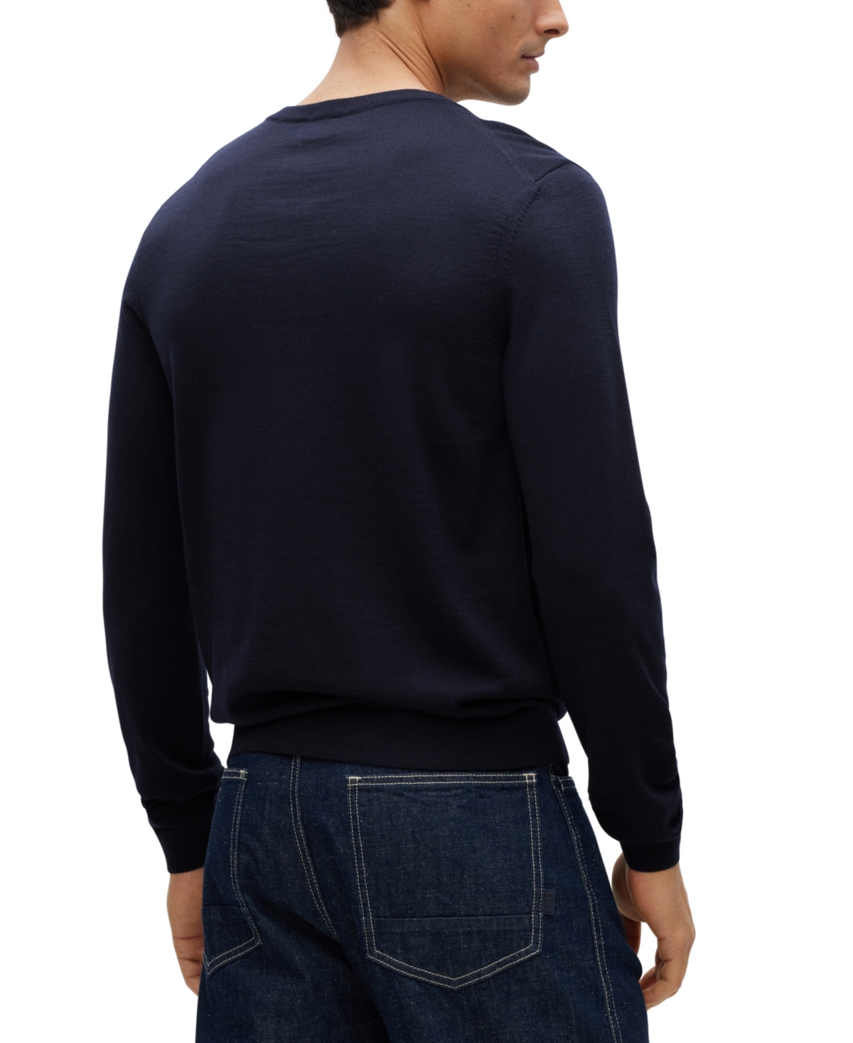 HUGO BOSS BOSS BY HUGO BOSS MEN'S SLIM-FIT MERINO WOOL V-NECK SWEATER 