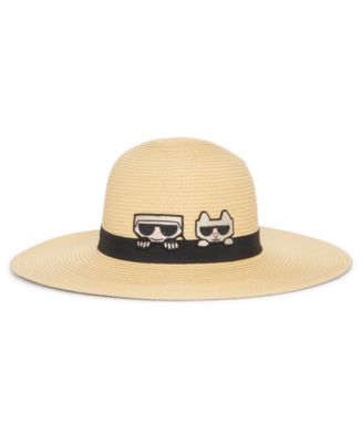 KARL LAGERFELD PARIS Karl Lagerfeld Women\'s Mesh Straw Wide Brim Sun Hat Nat KARL LAGERFELD PARIS Karl Lagerfeld Women main image 3