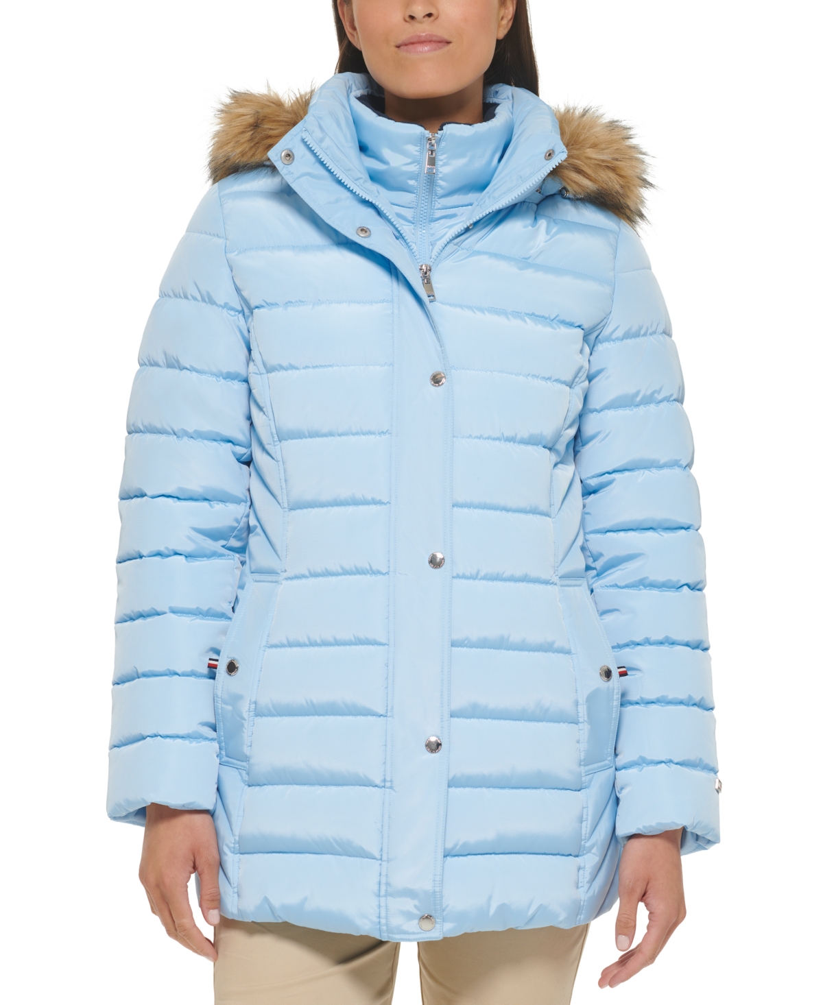 Tommy Hilfiger Women's Faux-Fur-Trim Hooded Puffer Coat, Created for Macy's