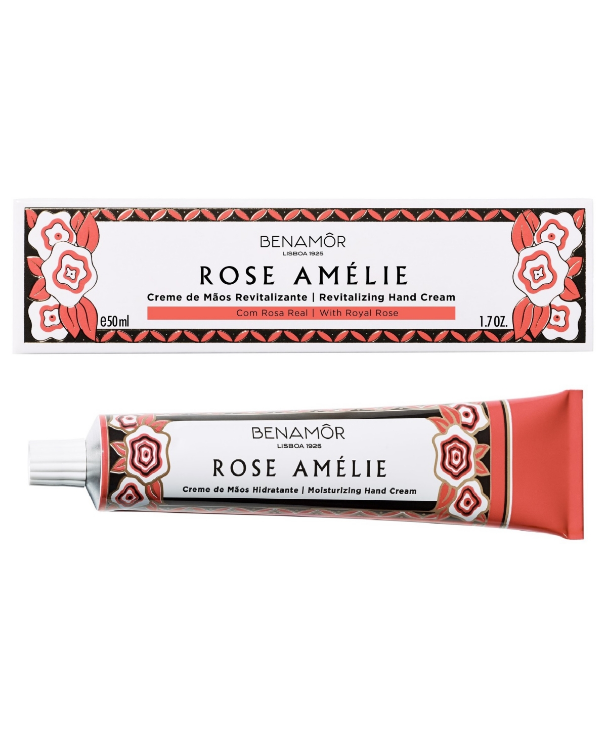 Women's Rose Amelie Creme de Maos Hidratante, Moisturizing Hand Cream, 1.69 fl oz