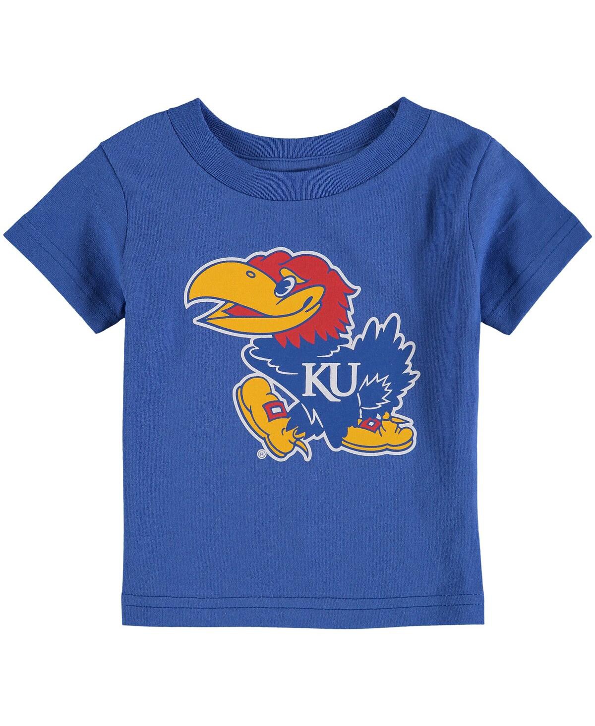 Two Feet Ahead Babies' Boys And Girls Infant Royal Kansas Jayhawks Big Logo T-shirt