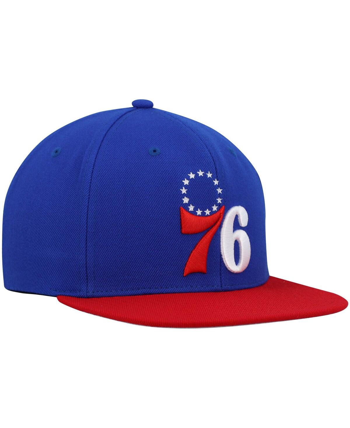 Mitchell & Ness Men's  Royal, Red Philadelphia 76ers Mvp Team Two-tone 2.0 Stretch-snapback Hat In Royal,red