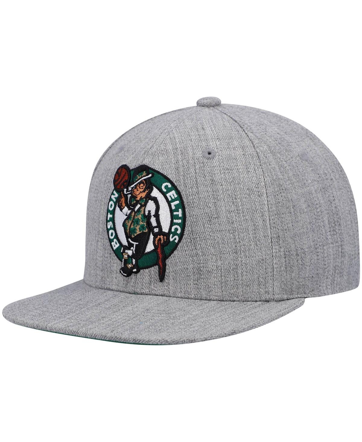 Mitchell & Ness Men's  Heathered Gray Boston Celtics 2.0 Snapback Hat In Heathered Gray