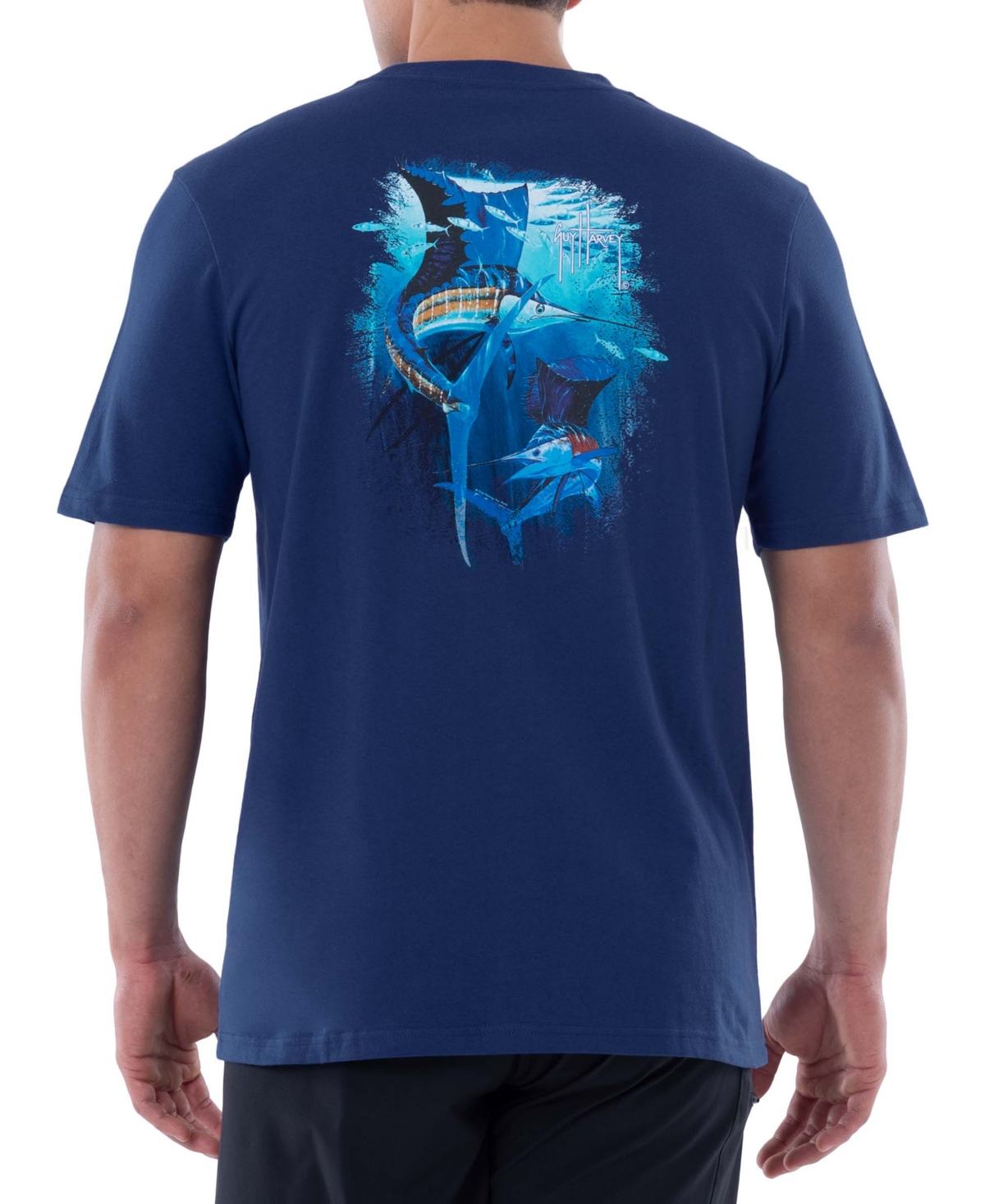 Guy Harvey Men's Logo Graphic T-shirt In Estate Blue
